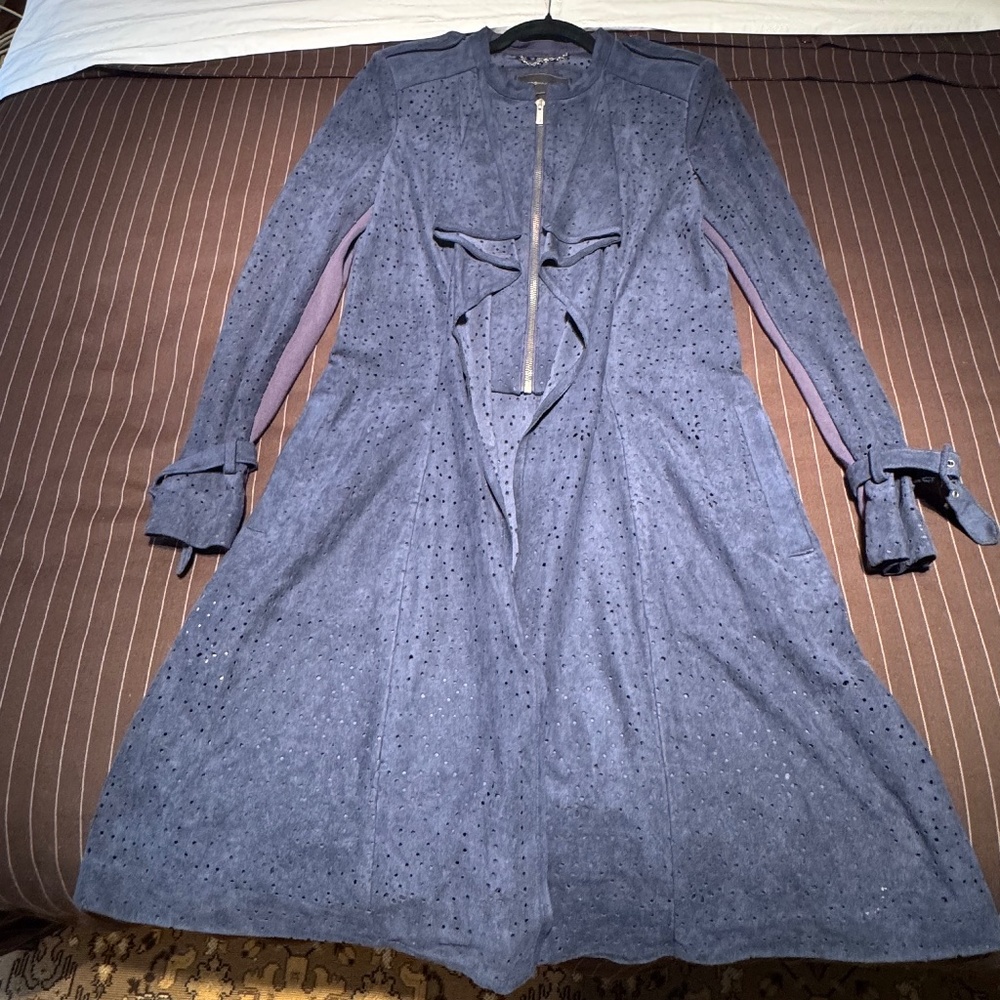 VINTAGE BCBG MAXAZRIA NAVY DUSTER/JACKET SIZE M
